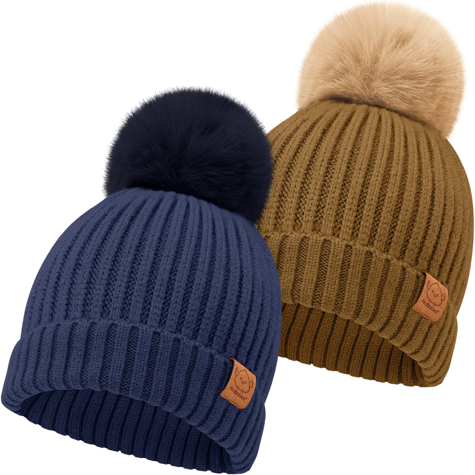 2-Pack Pom Knitted Beanie