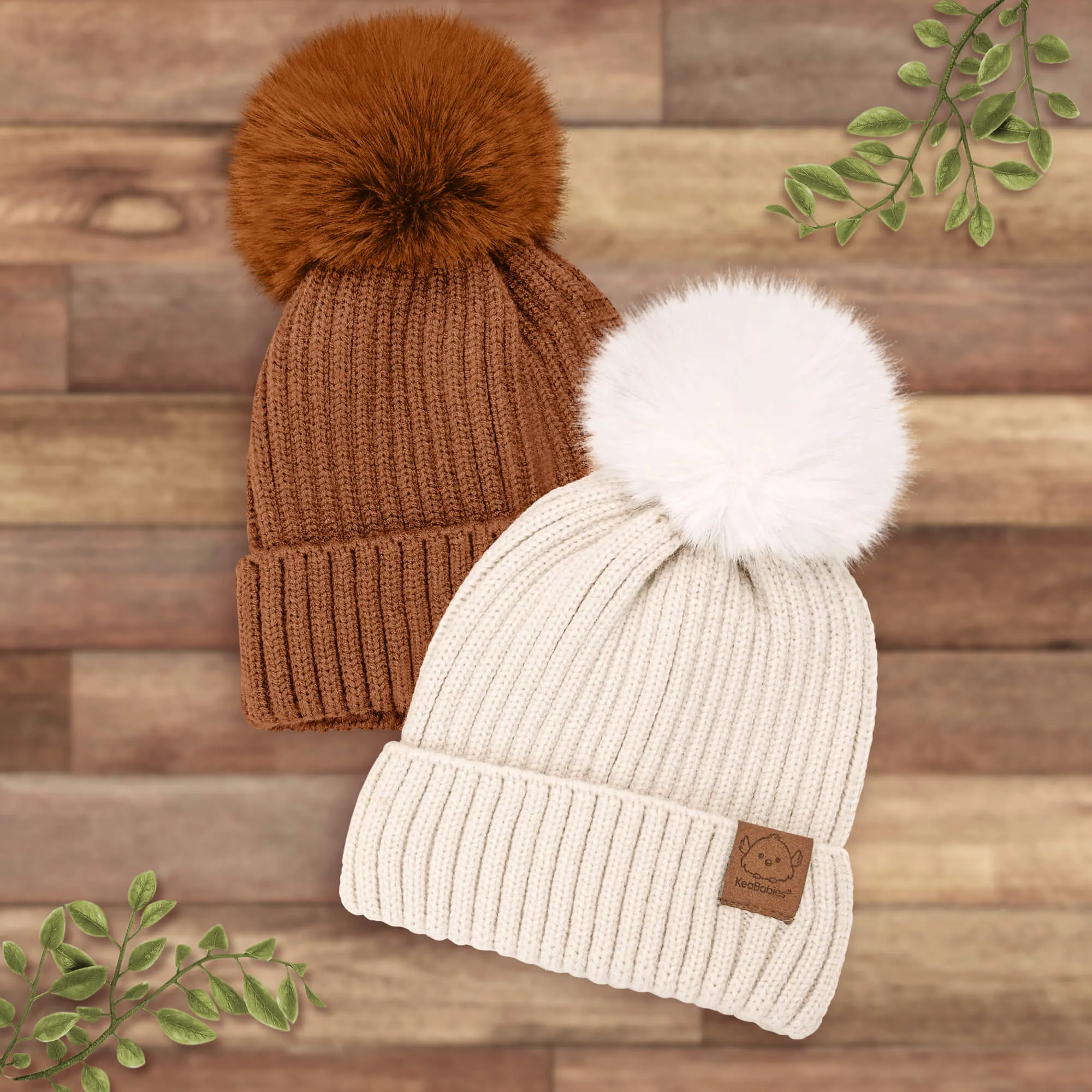 2-Pack Pom Knitted Beanie