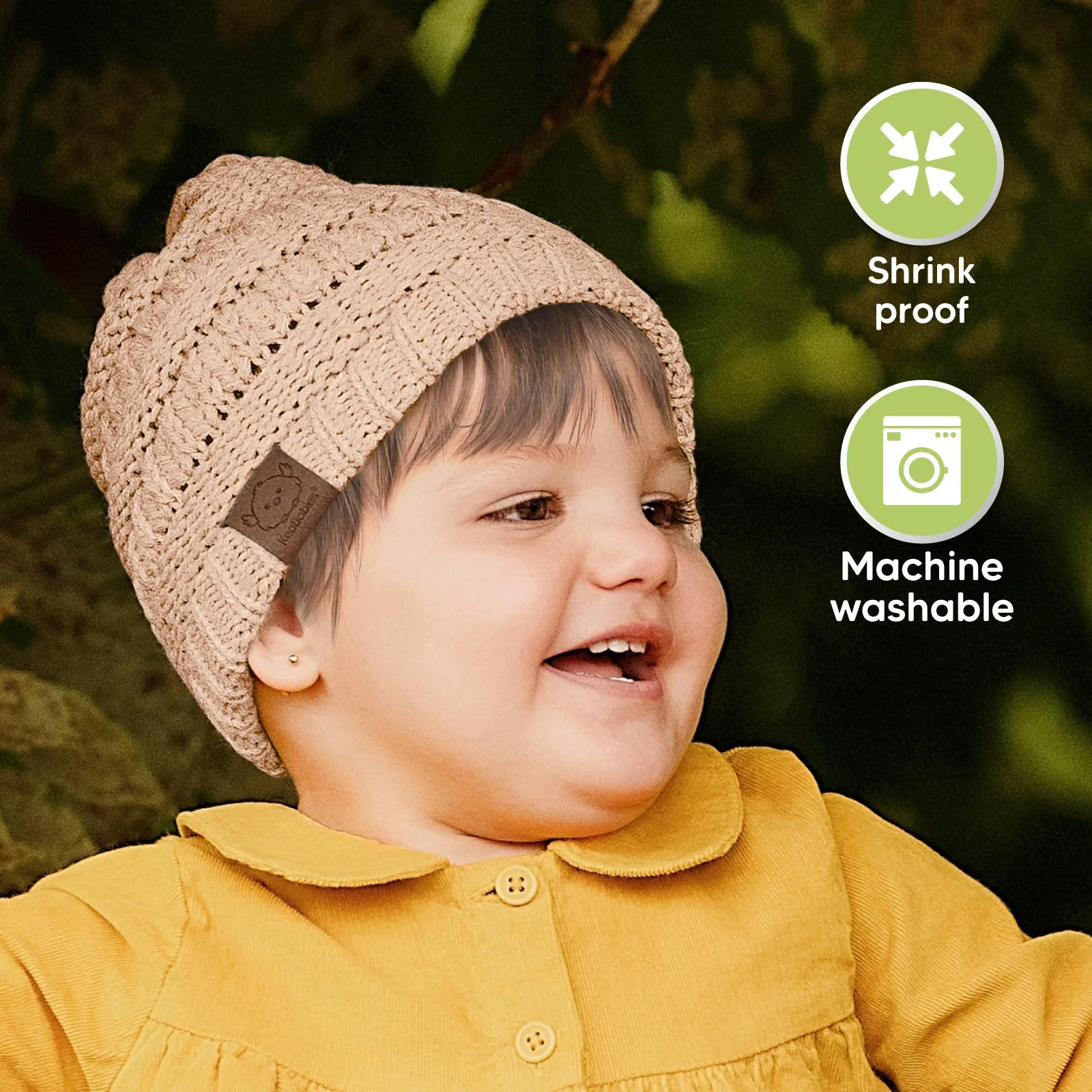 3-Pack Warmzy Baby Beanies (Pale, M)