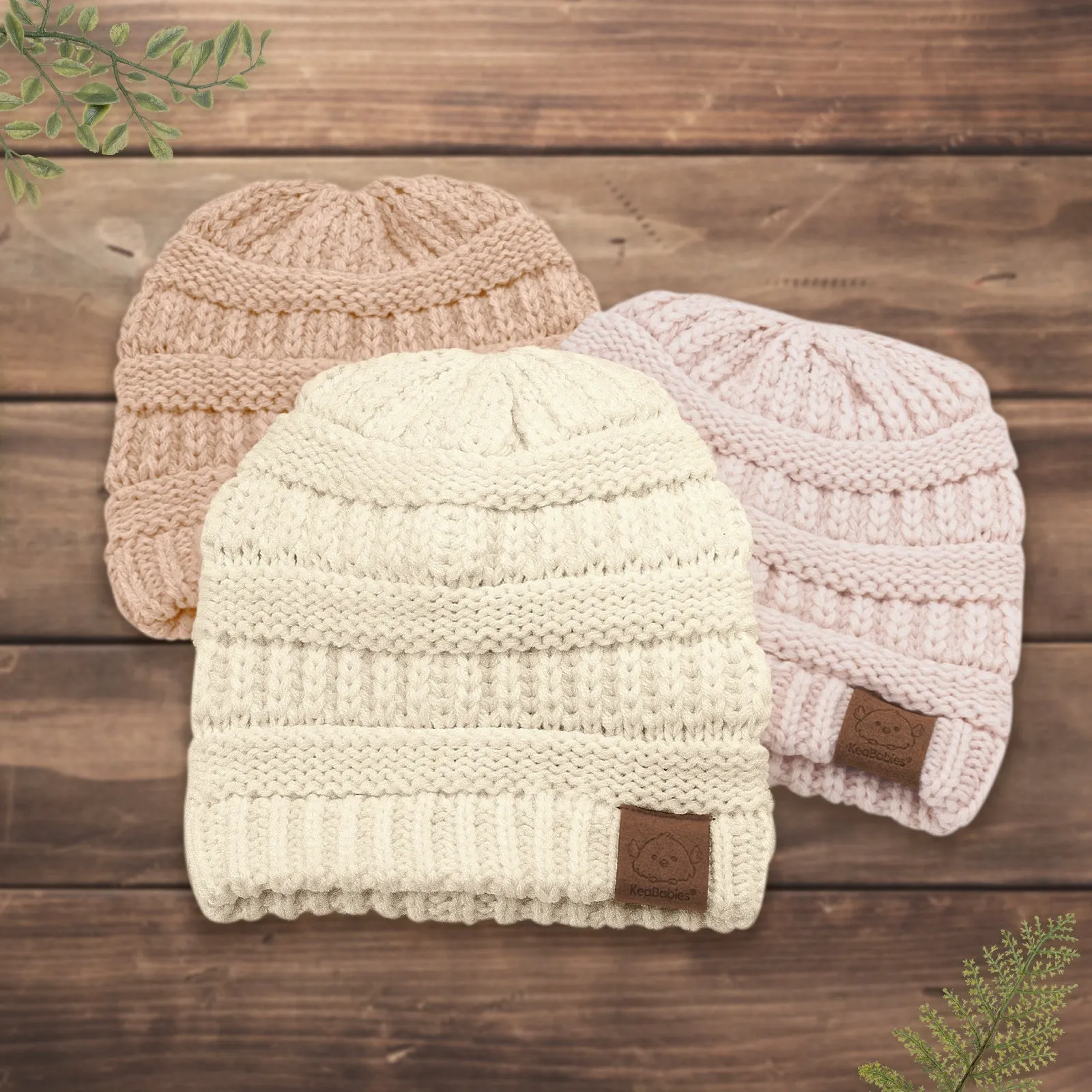 3-Pack Warmzy Baby Beanies (Pale, M)