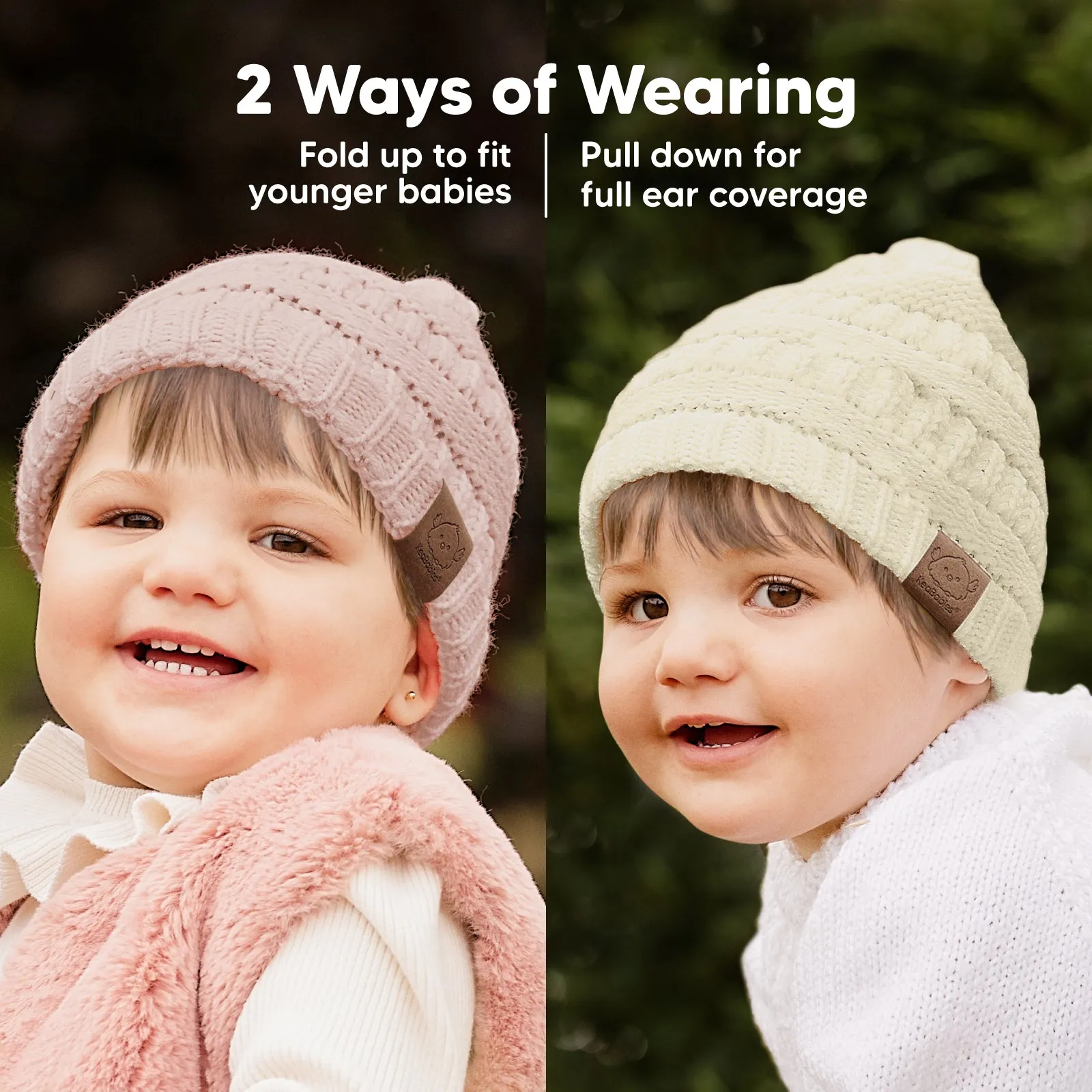 3-Pack Warmzy Baby Beanies (Pale, M)