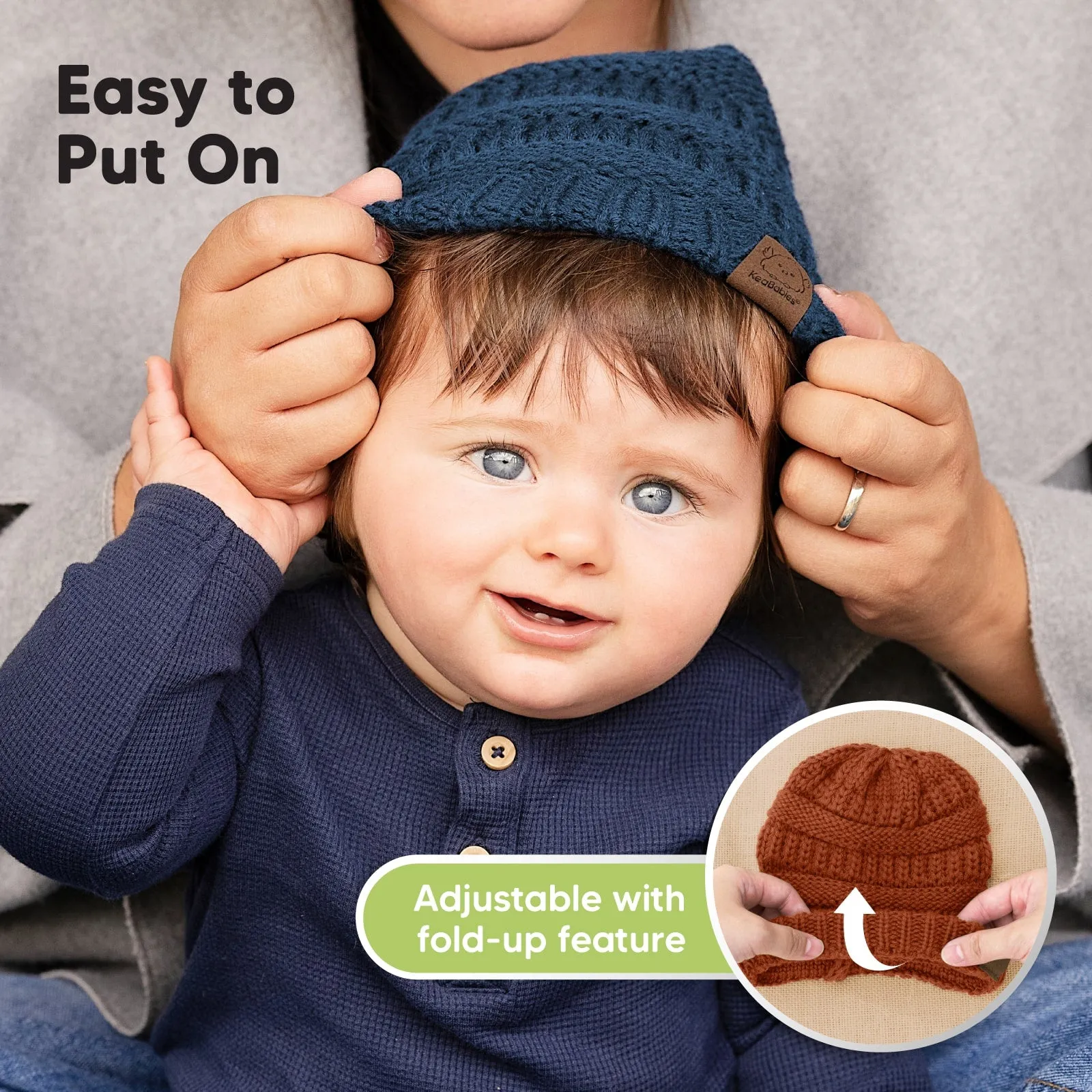 3-Pack Warmzy Baby Beanies (Rhythm, M)