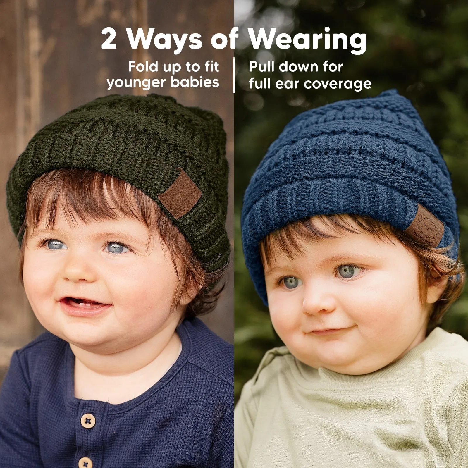 3-Pack Warmzy Baby Beanies (Rhythm, M)