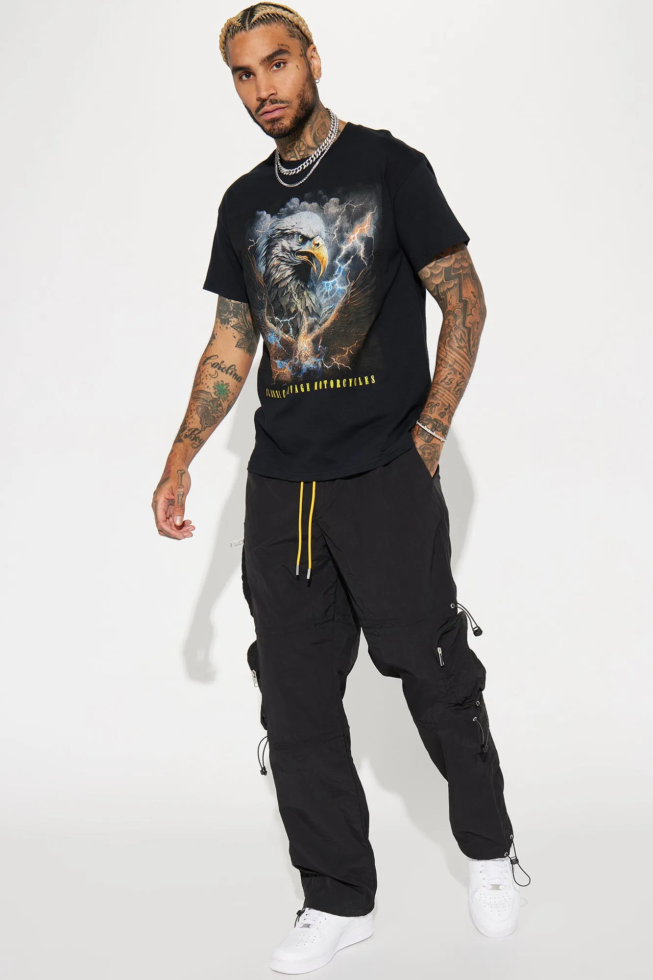 Act Like Homie Nylon Drawstring Cargo Pants - Black