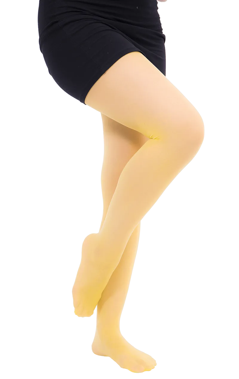 Adult Thick Translucent Tights Yellow