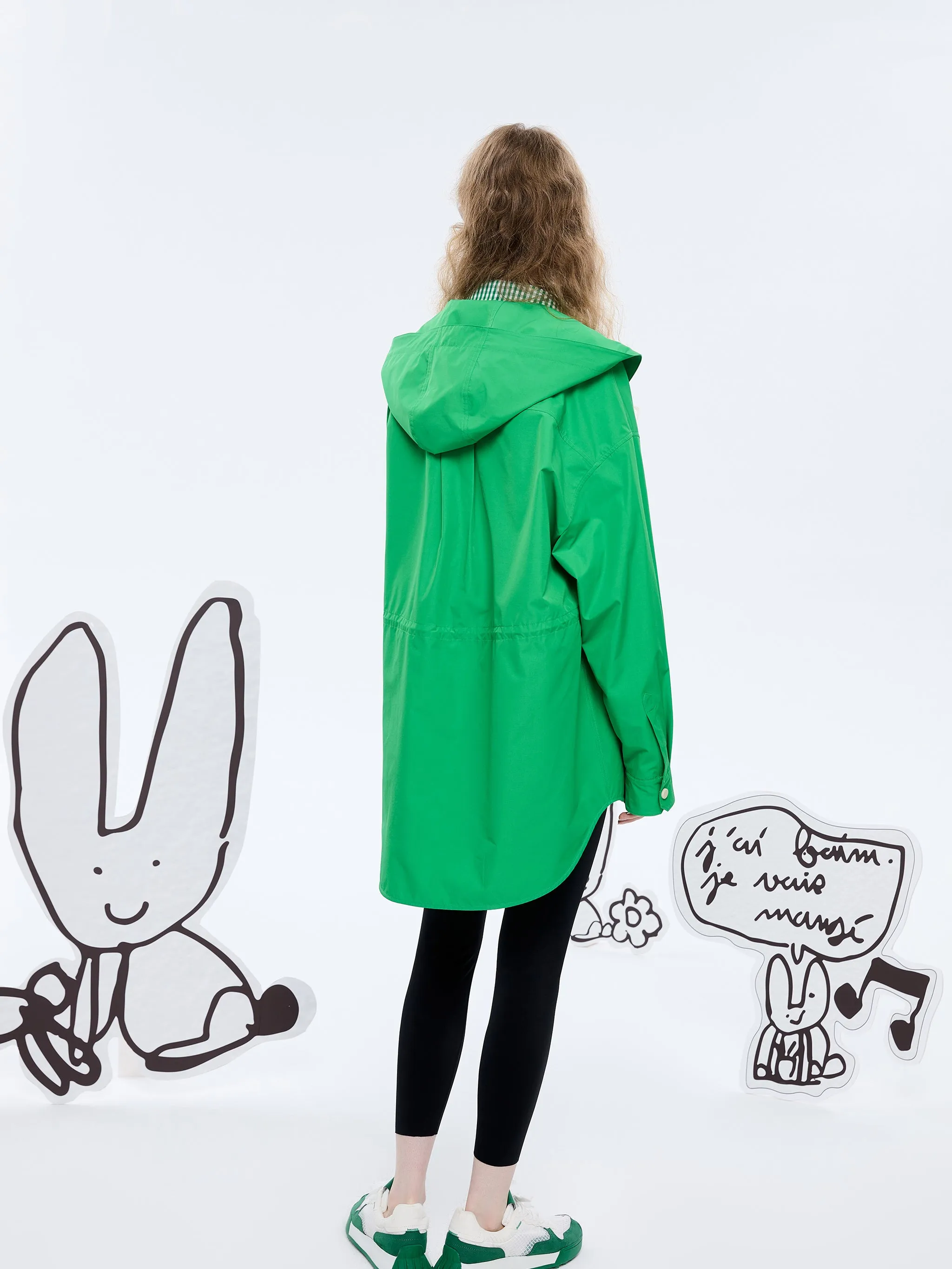 Amazon Green Silhouette Trench Coat