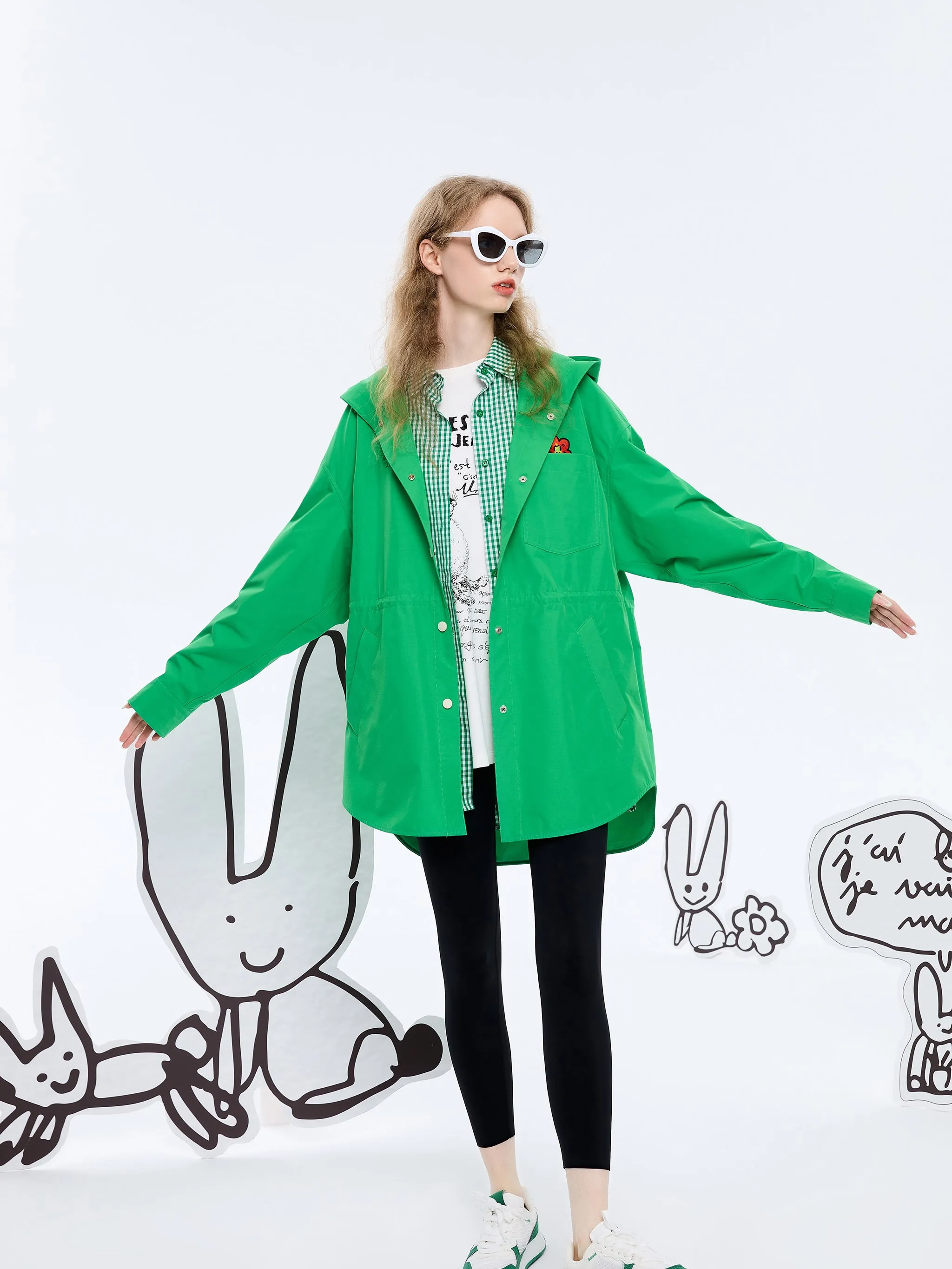 Amazon Green Silhouette Trench Coat