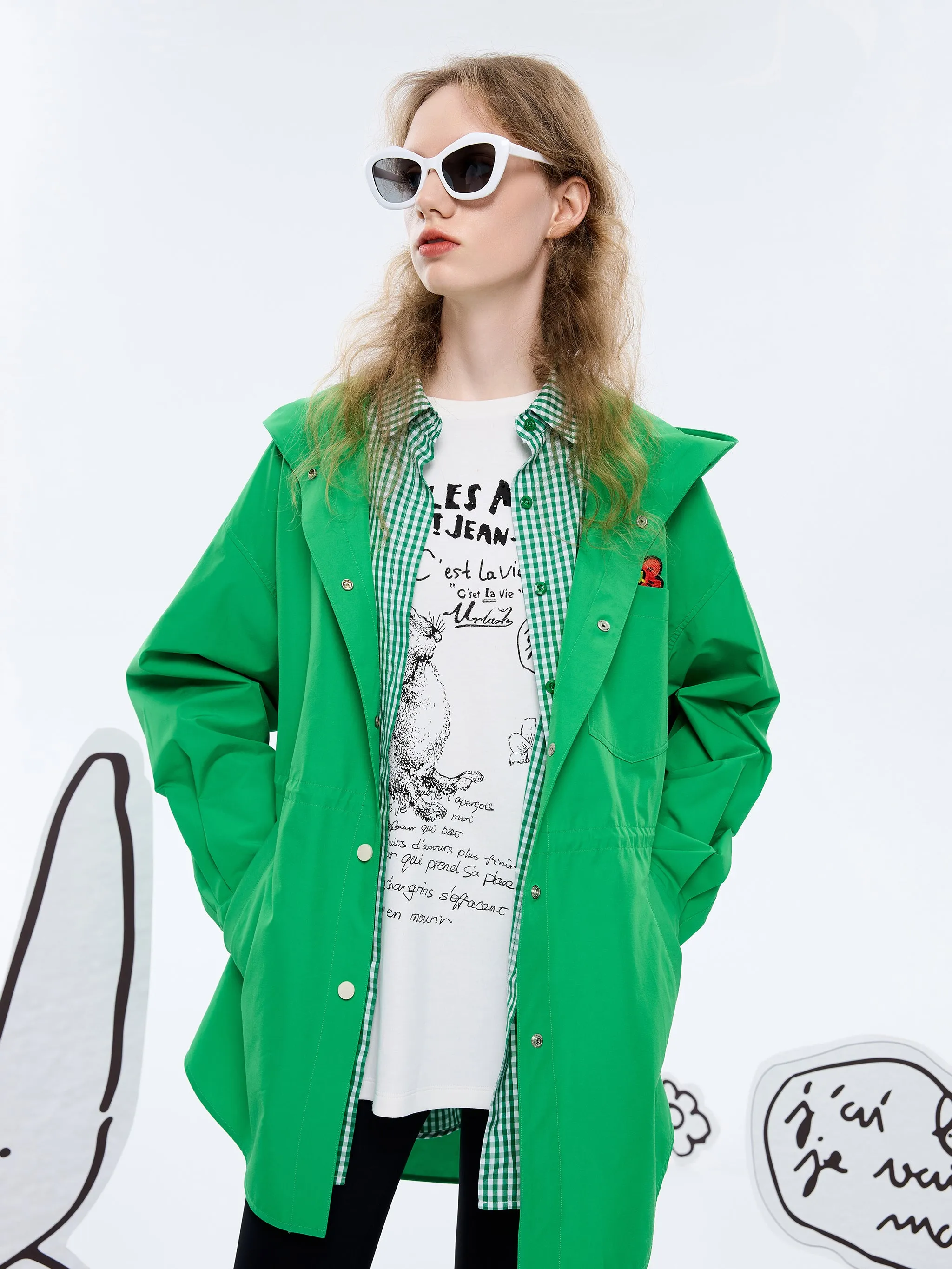 Amazon Green Silhouette Trench Coat