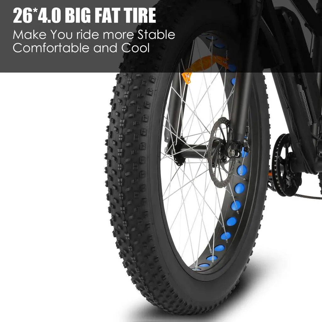 Ancheer 26 Inch Wheel 500W Fat Tire Electric Mountain Bike