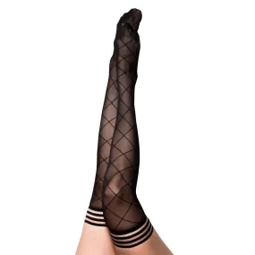 Anna - Diamond Thigh High - Size B - Black