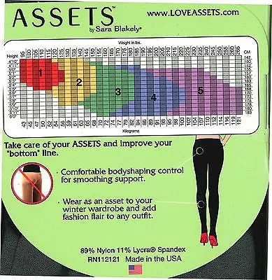 Assets by Sara Blakely Solid Terrific Shaper Tights Style Number 158