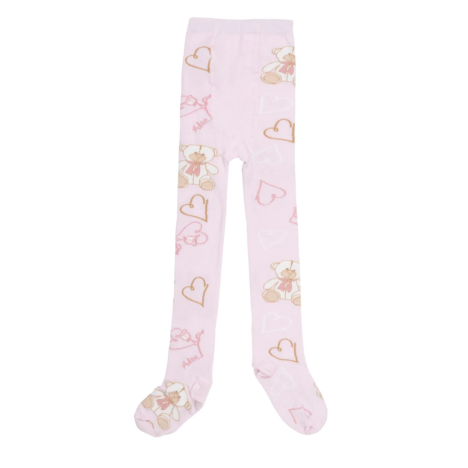 AW24 A Dee Girls Serenity Pink Teddy Print Tights