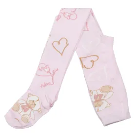 AW24 A Dee Girls Serenity Pink Teddy Print Tights