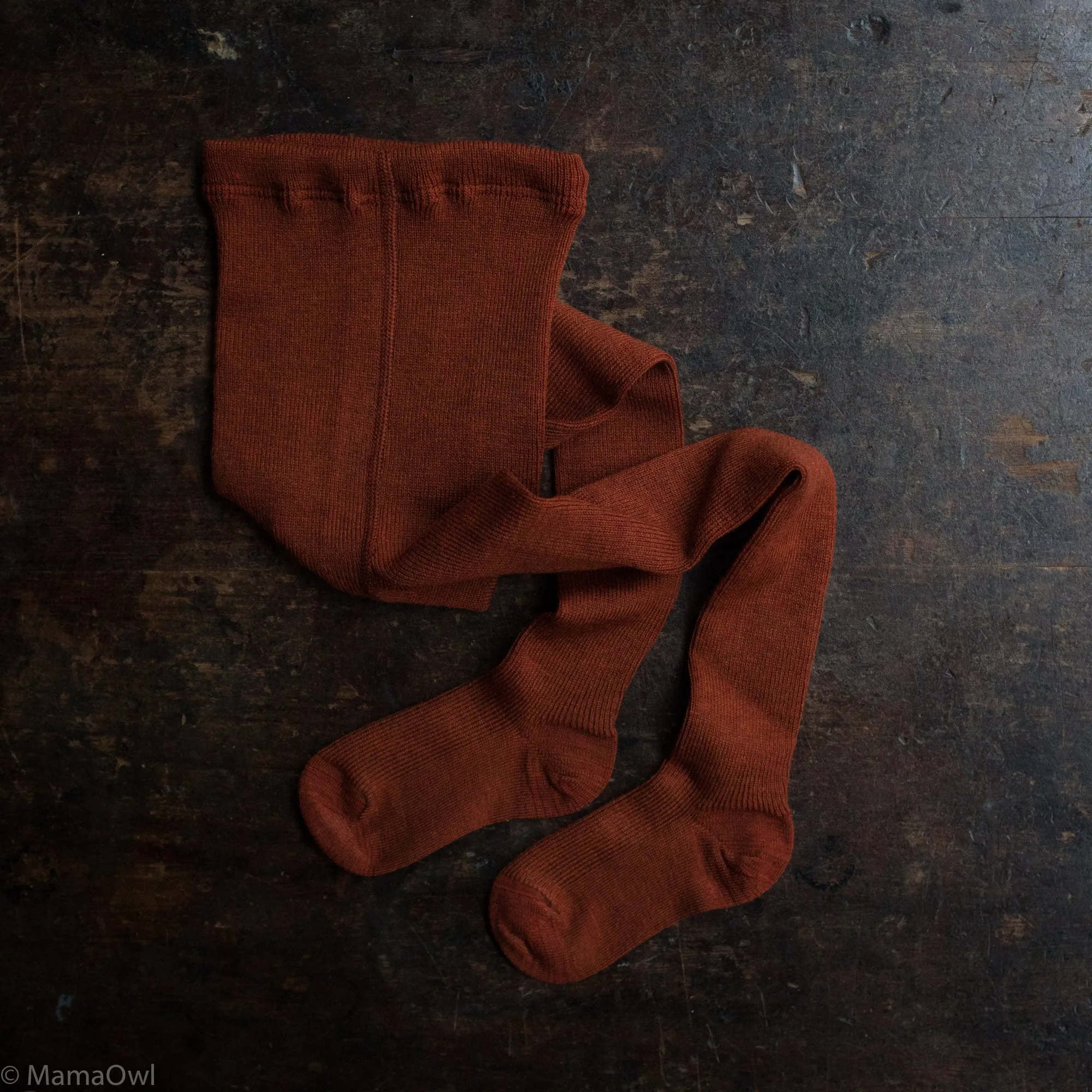 Baby & Kids Thick Merino Wool/Cotton Tights - Copper