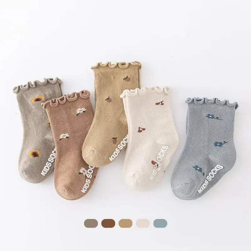 Baby Ruffle Trim Socks | Apricot