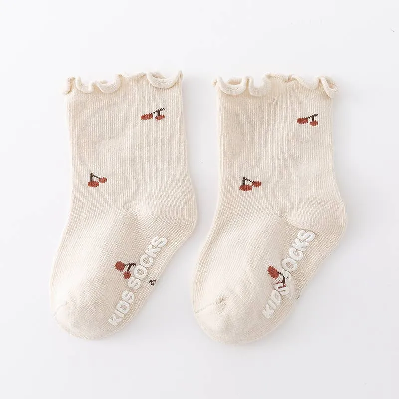 Baby Ruffle Trim Socks | Apricot