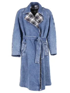 Balenciaga Double Breasted Denim Trench Coat