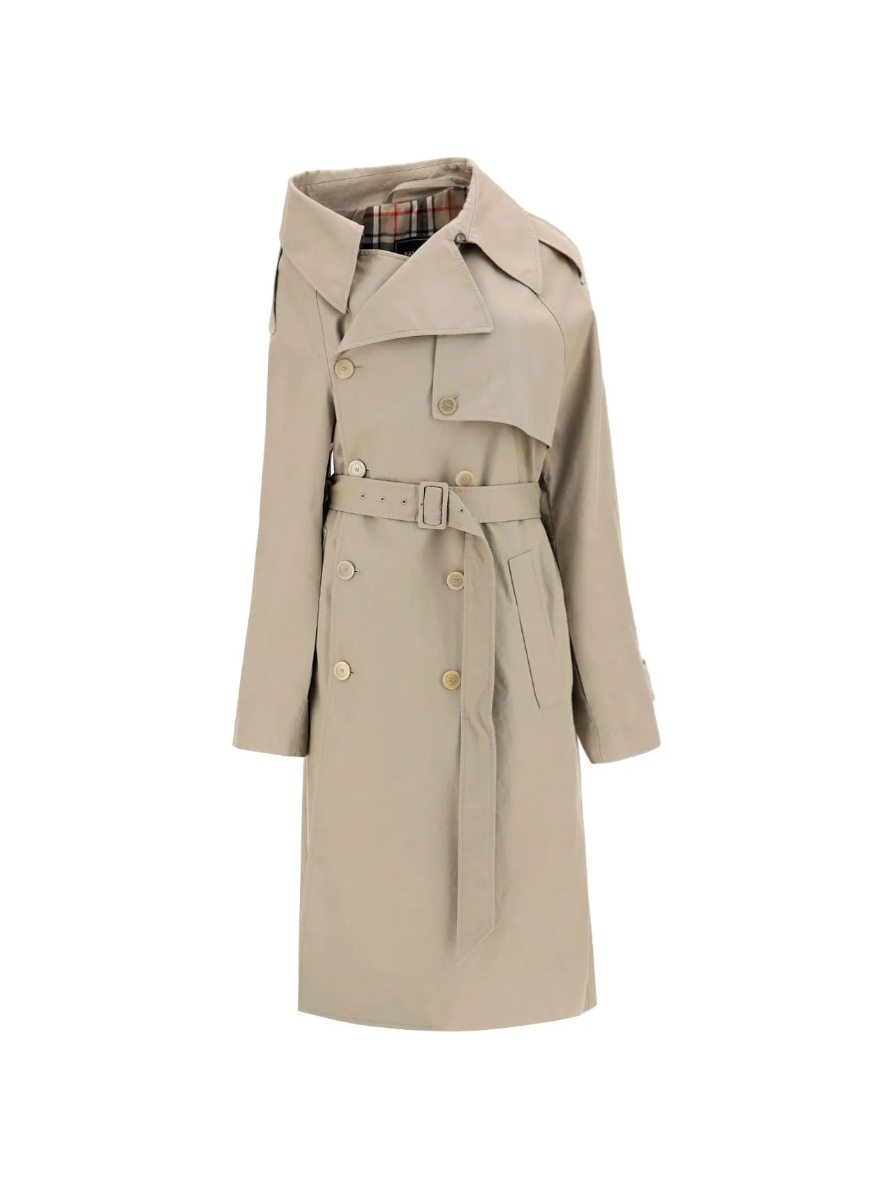 Balenciaga One-Shoulder Trench Coat