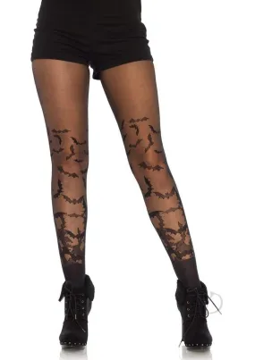 Bat Wing Sheer Tights Os Blk