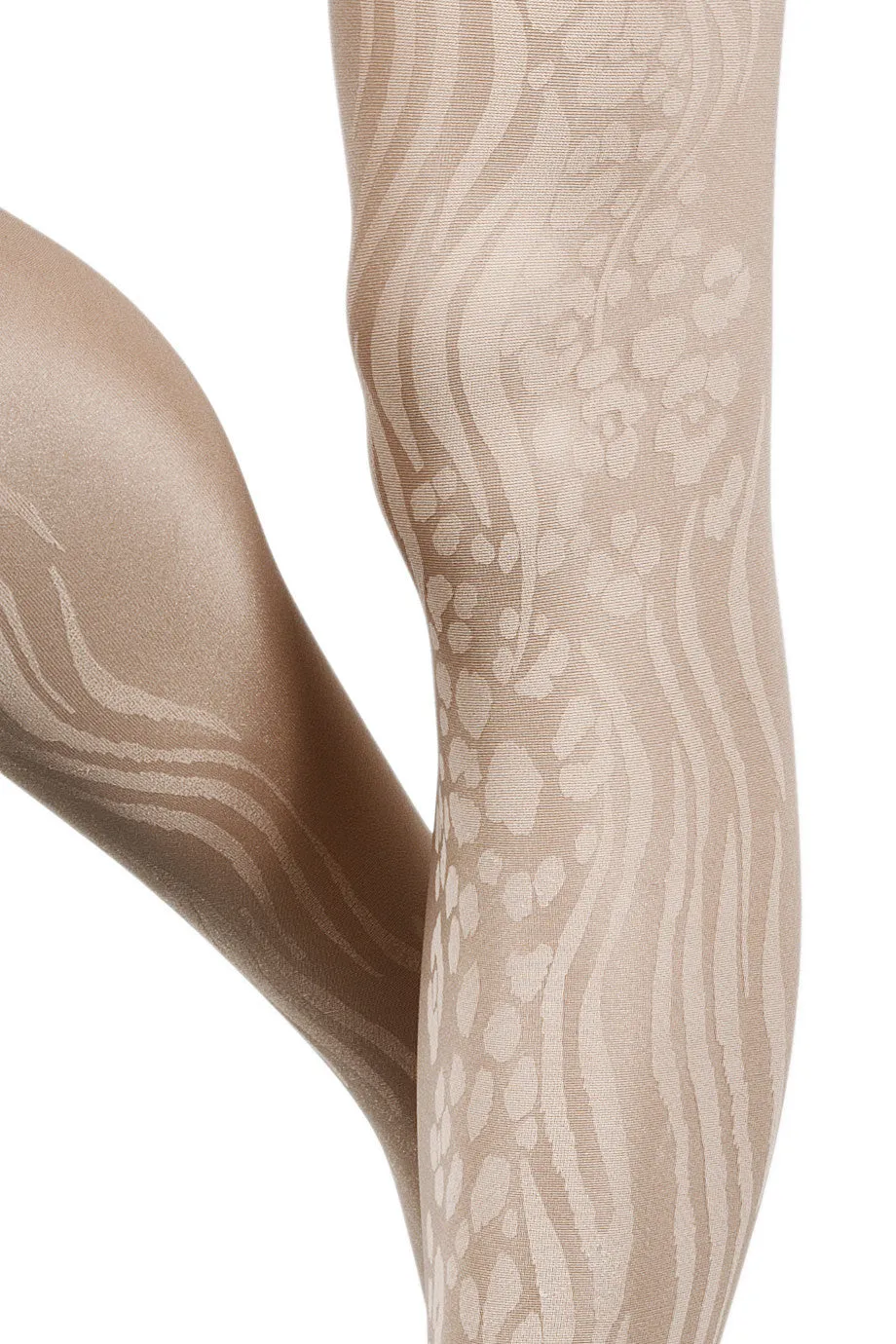 BEBAROQUE ZHORA Leopard Print Beige Sheer Tights