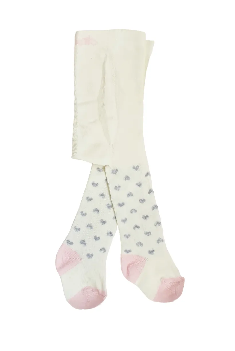 Bebetto Baby Girl Tights Ivory/Grey (0-36mths)