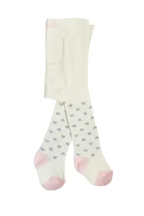 Bebetto Baby Girl Tights Ivory/Grey (0-36mths)