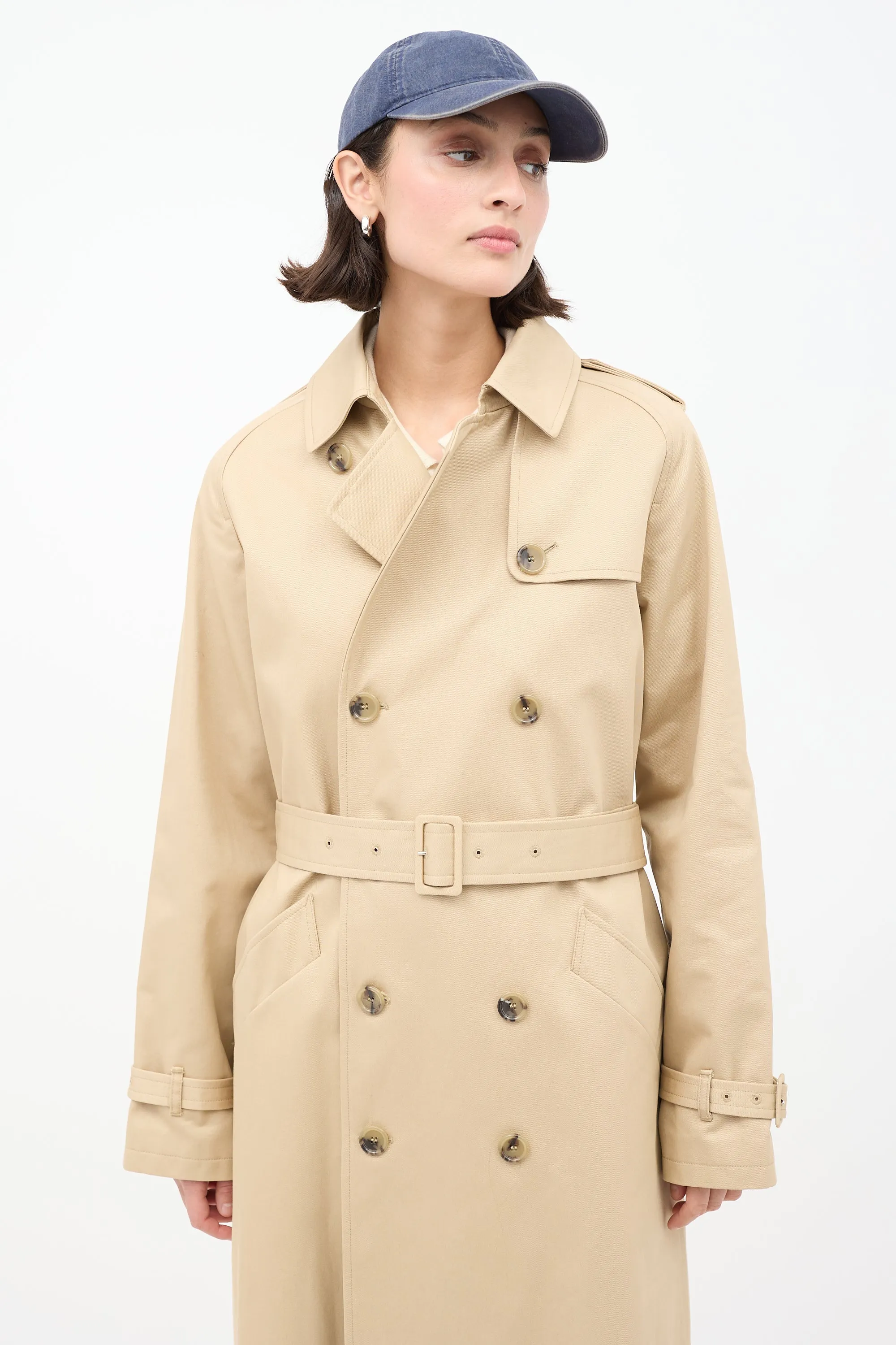 Beige Cotton Greta Belted Trench Coat