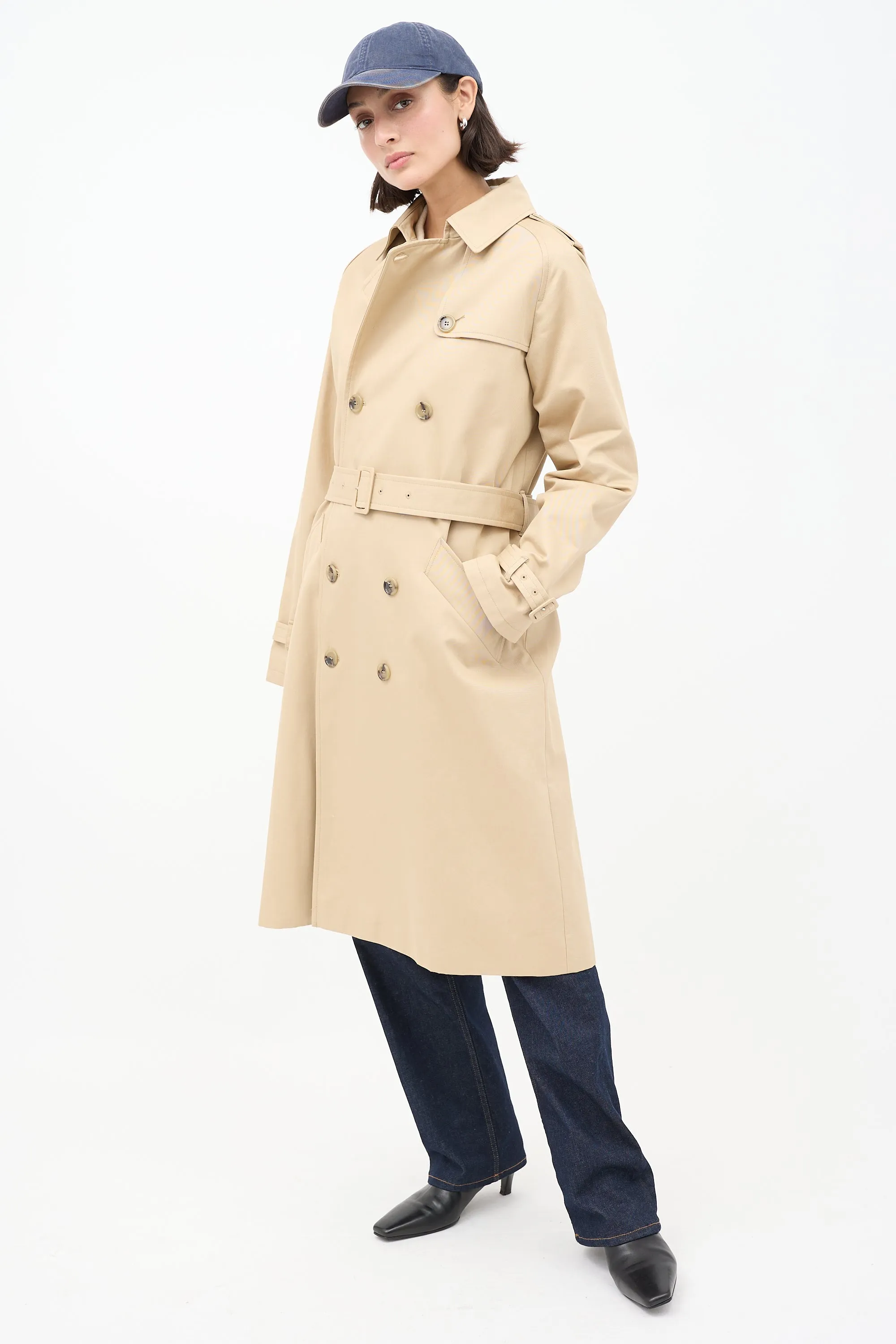 Beige Cotton Greta Belted Trench Coat