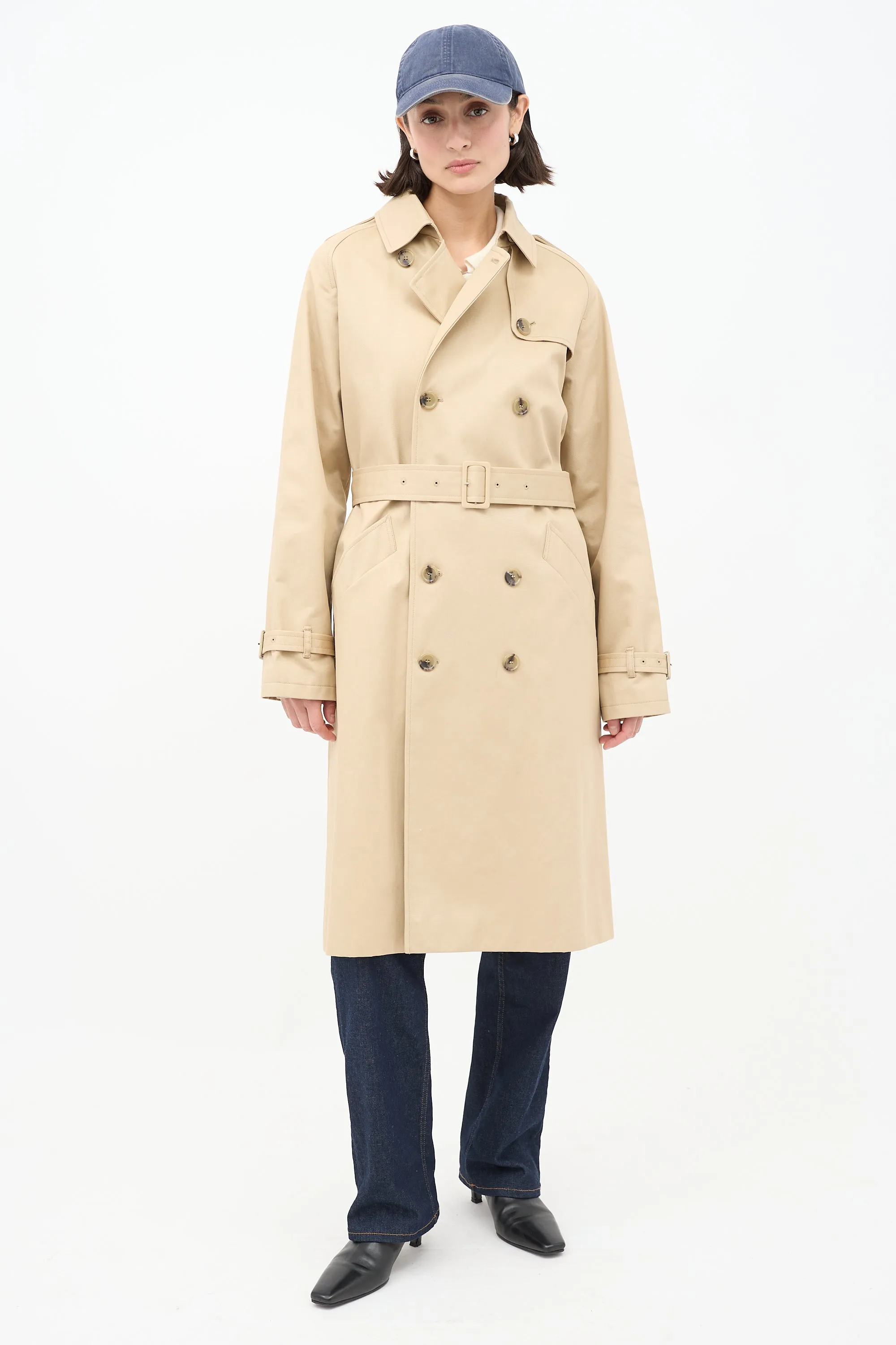 Beige Cotton Greta Belted Trench Coat