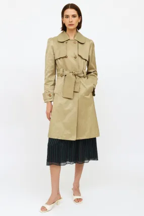 Beige Double Breasted Trench Coat