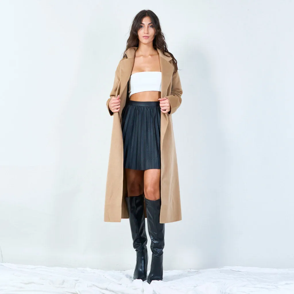 Belted long trench coat wholesale