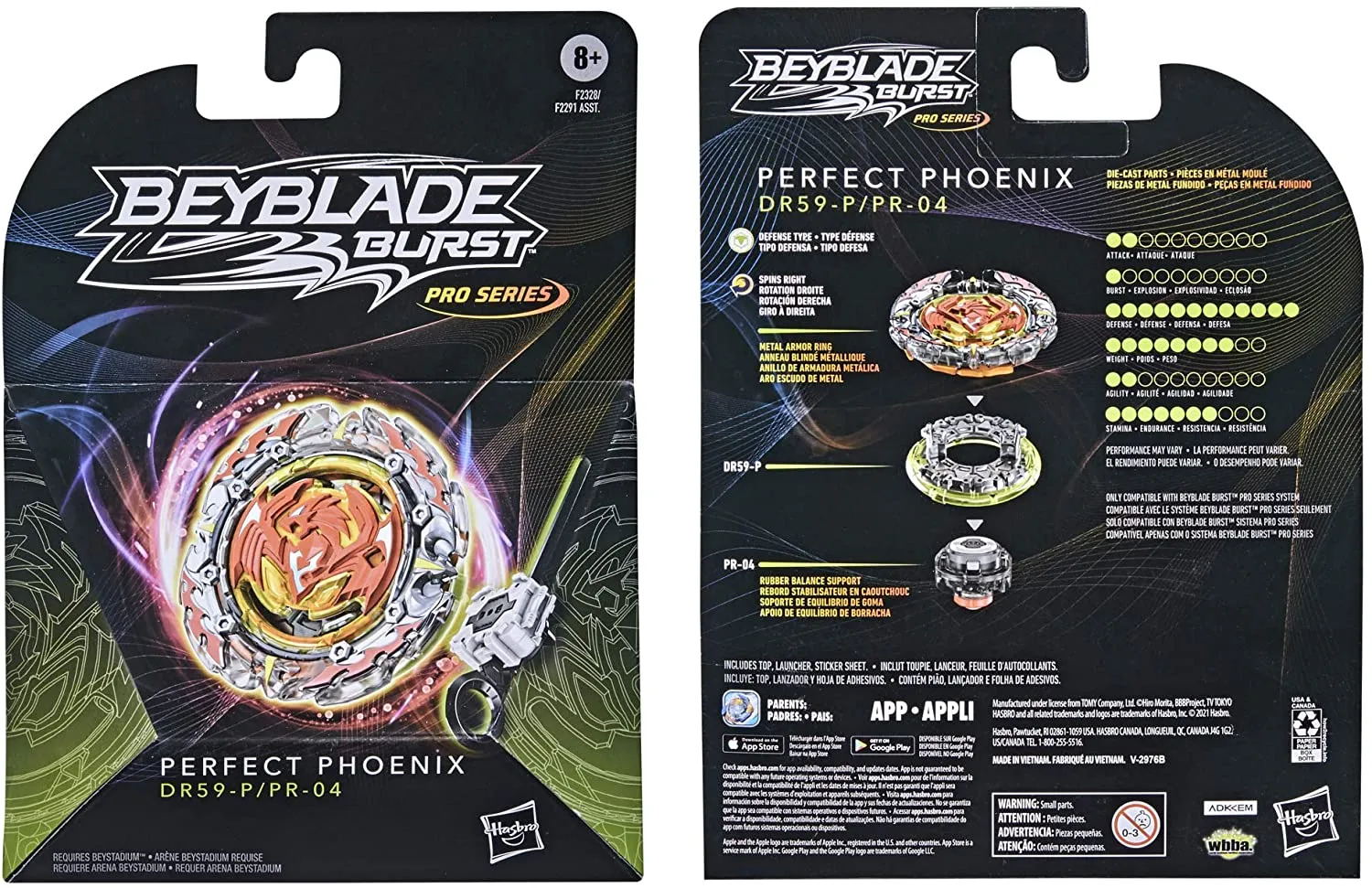 BEYBLADE Burst Pro Series Perfect Phoenix Spinning Top Starter Pack -- Defense Type Battling Game Top with Launcher Toy