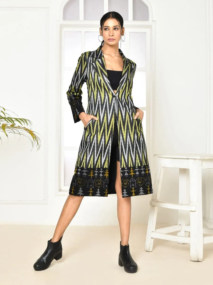 Bia Handloom Cotton Black Trench Coat