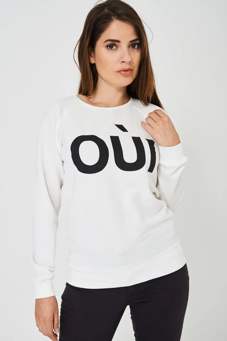 BIK BOK White Slogan Jumper