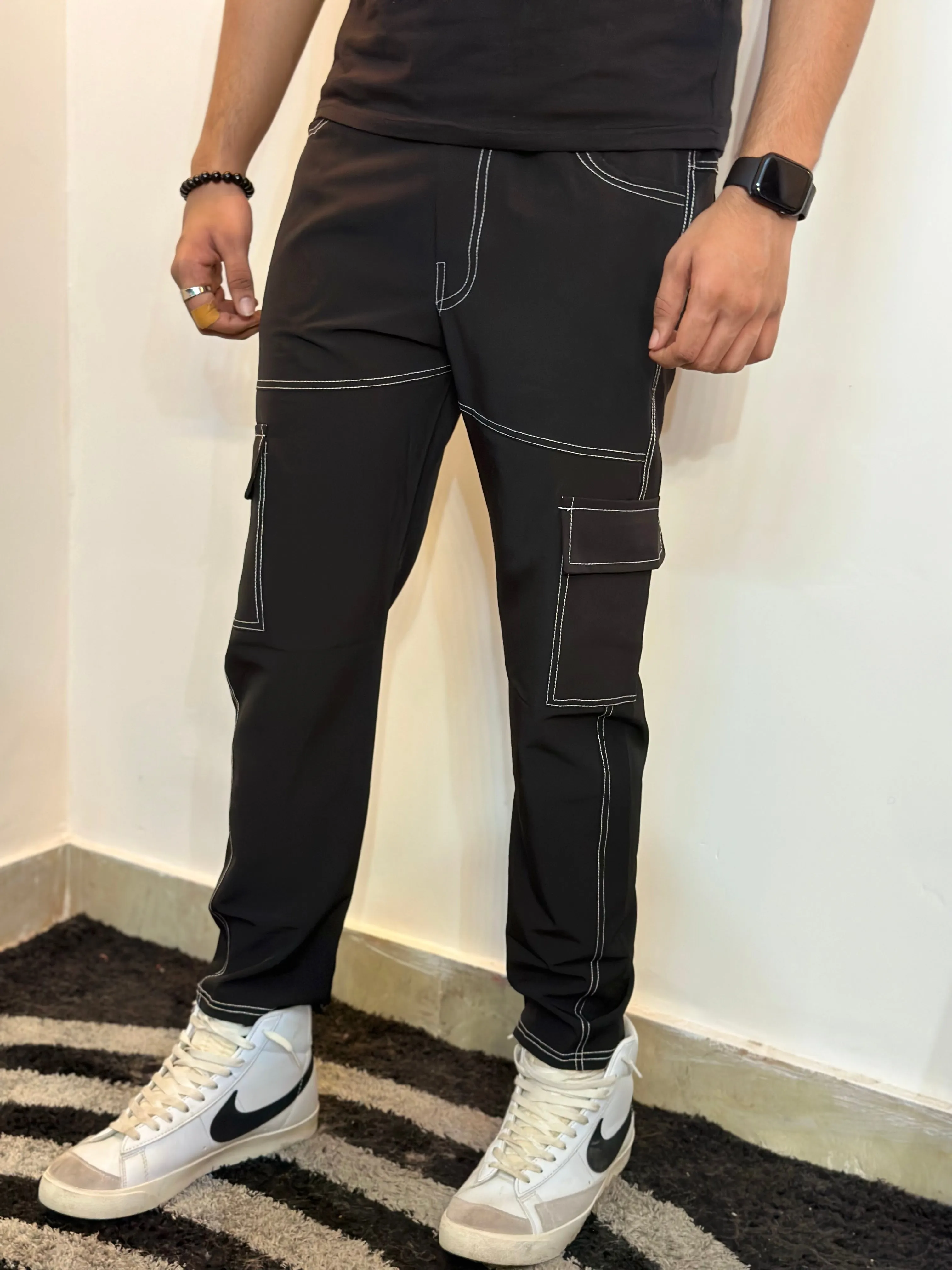 Black - Cargo Pattern Joggers