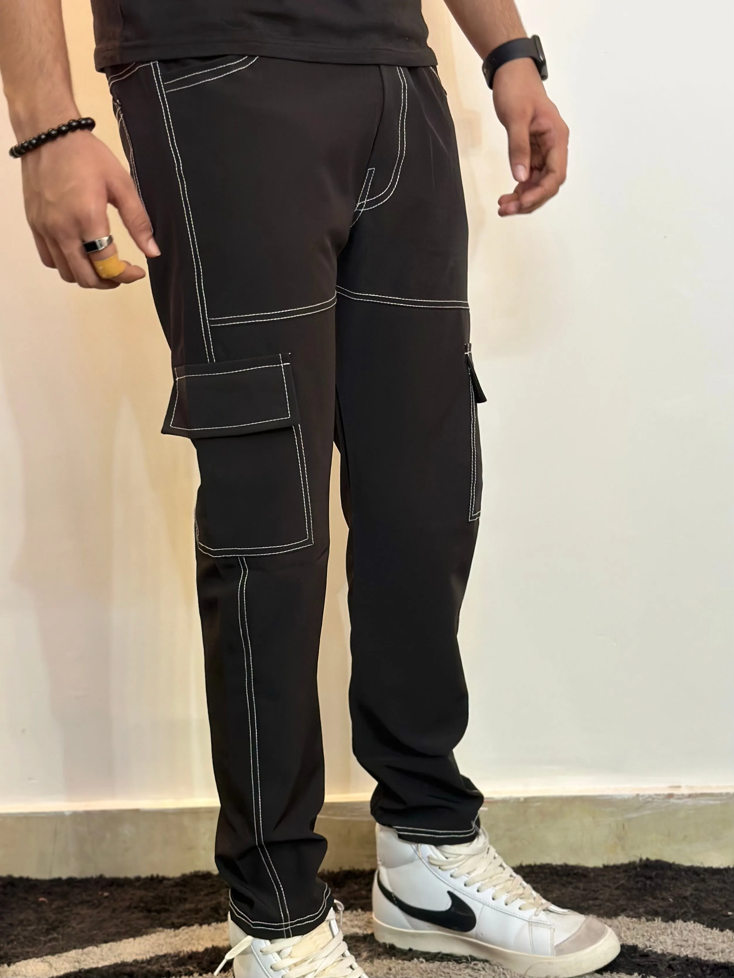 Black - Cargo Pattern Joggers