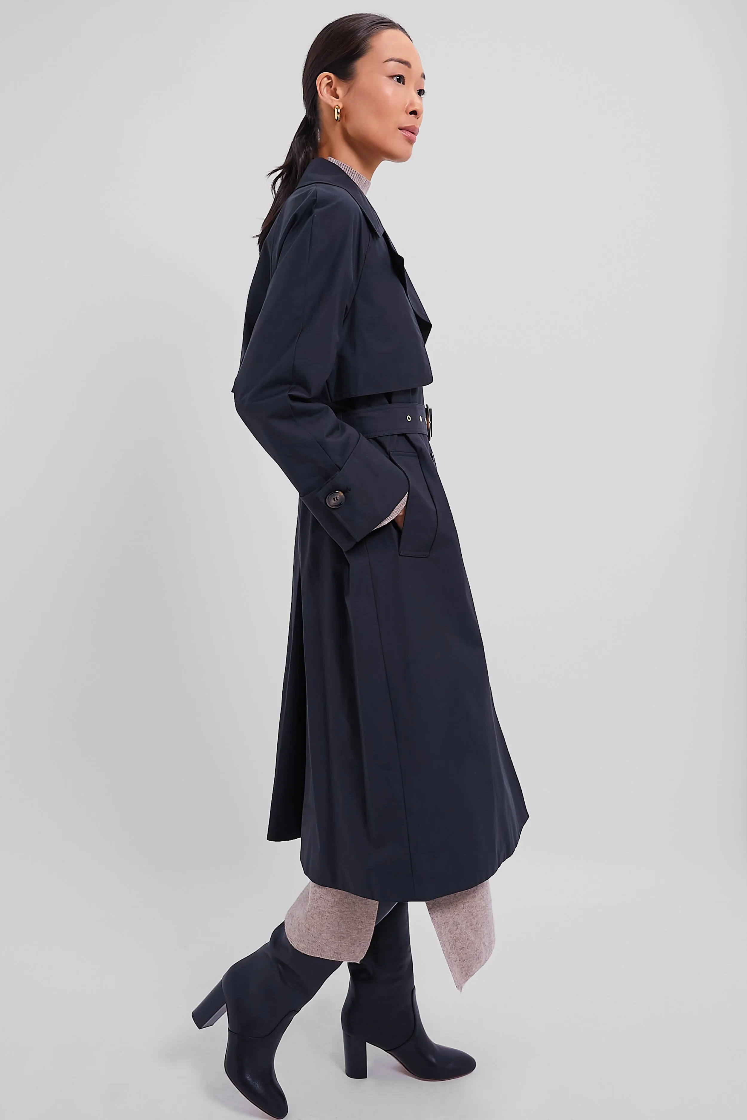 Black Gwyn Showerproof Trench Coat