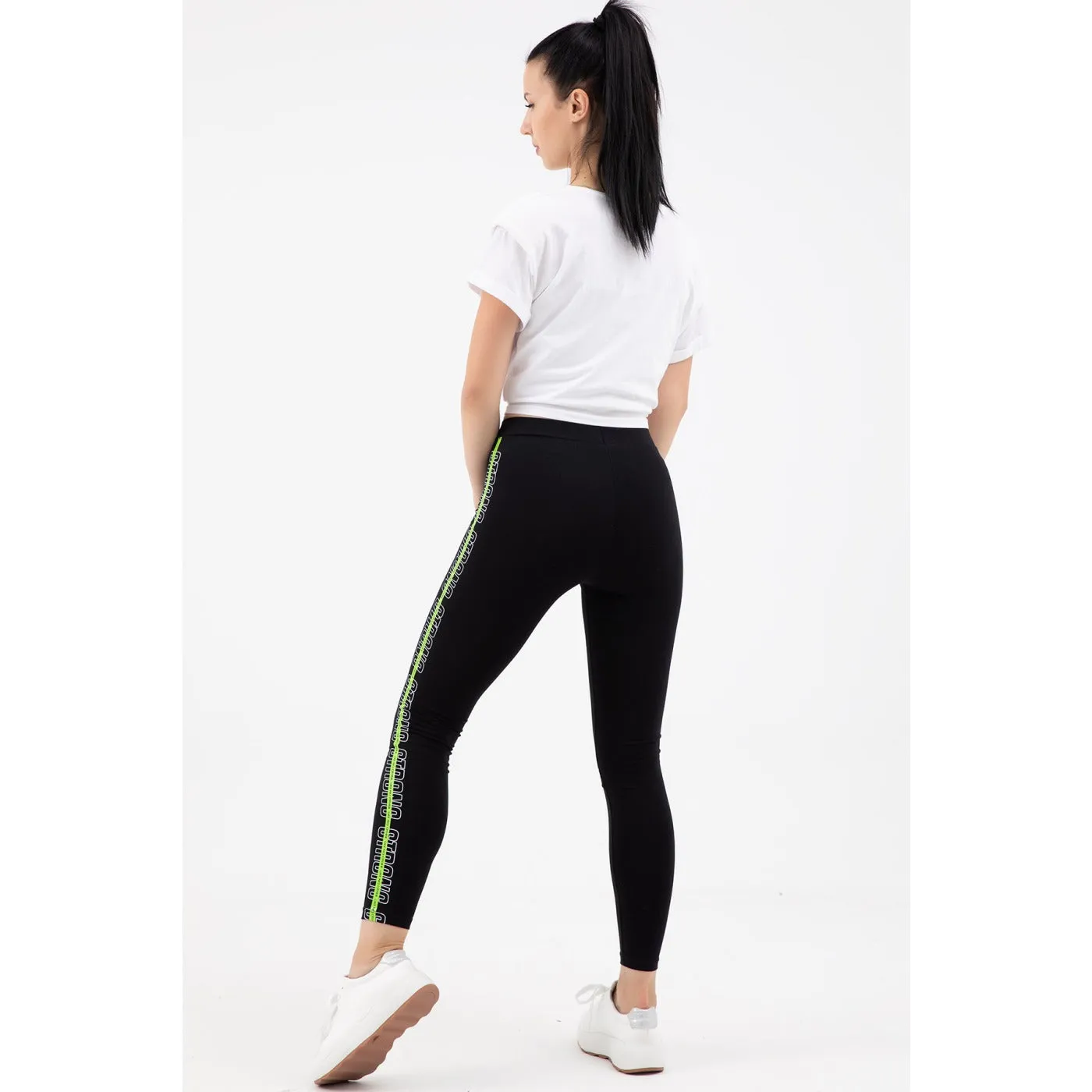 Black Printed Sports Leggings