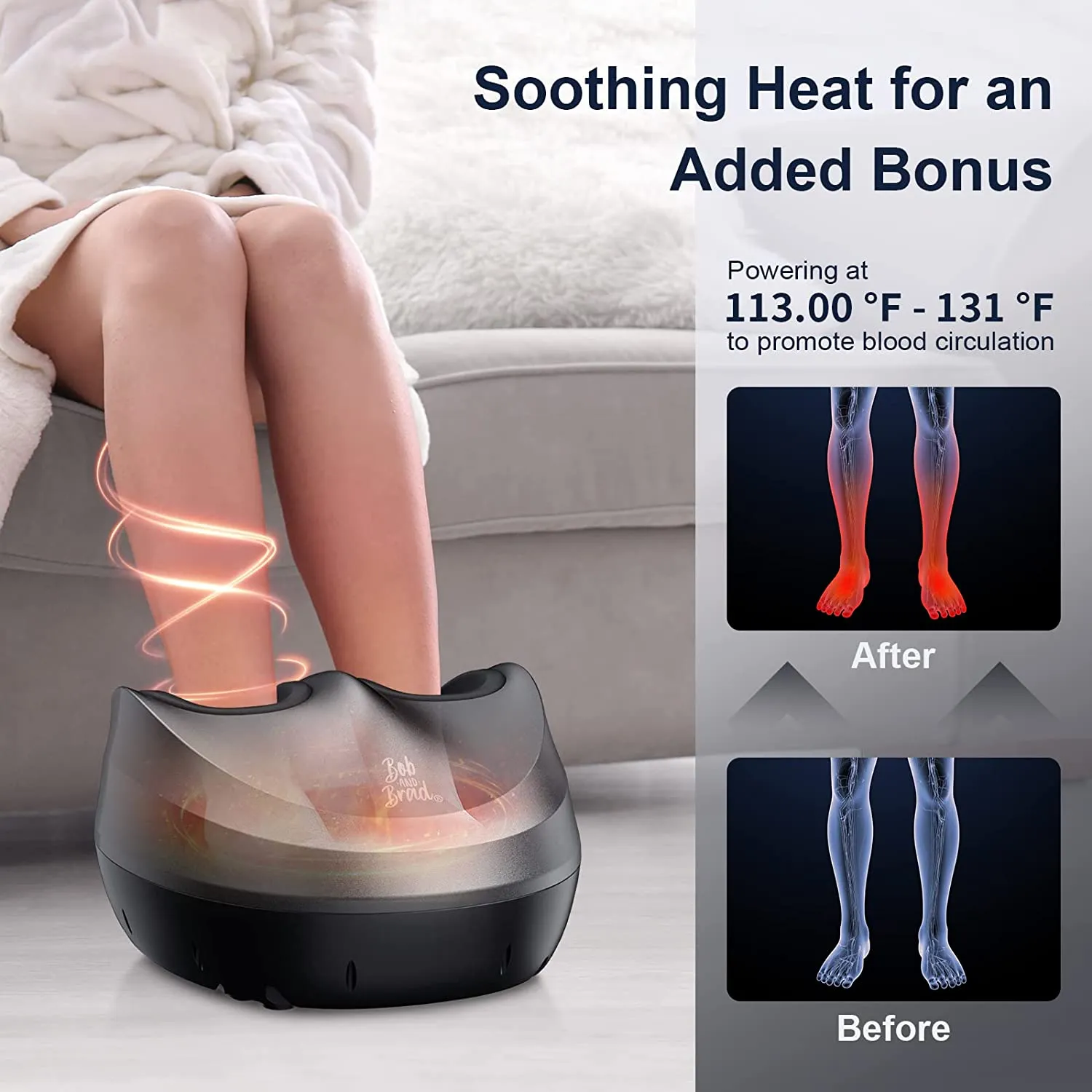 BOB AND BRAD 721 Foot Massager Machine with Heat and Remote (Open box)