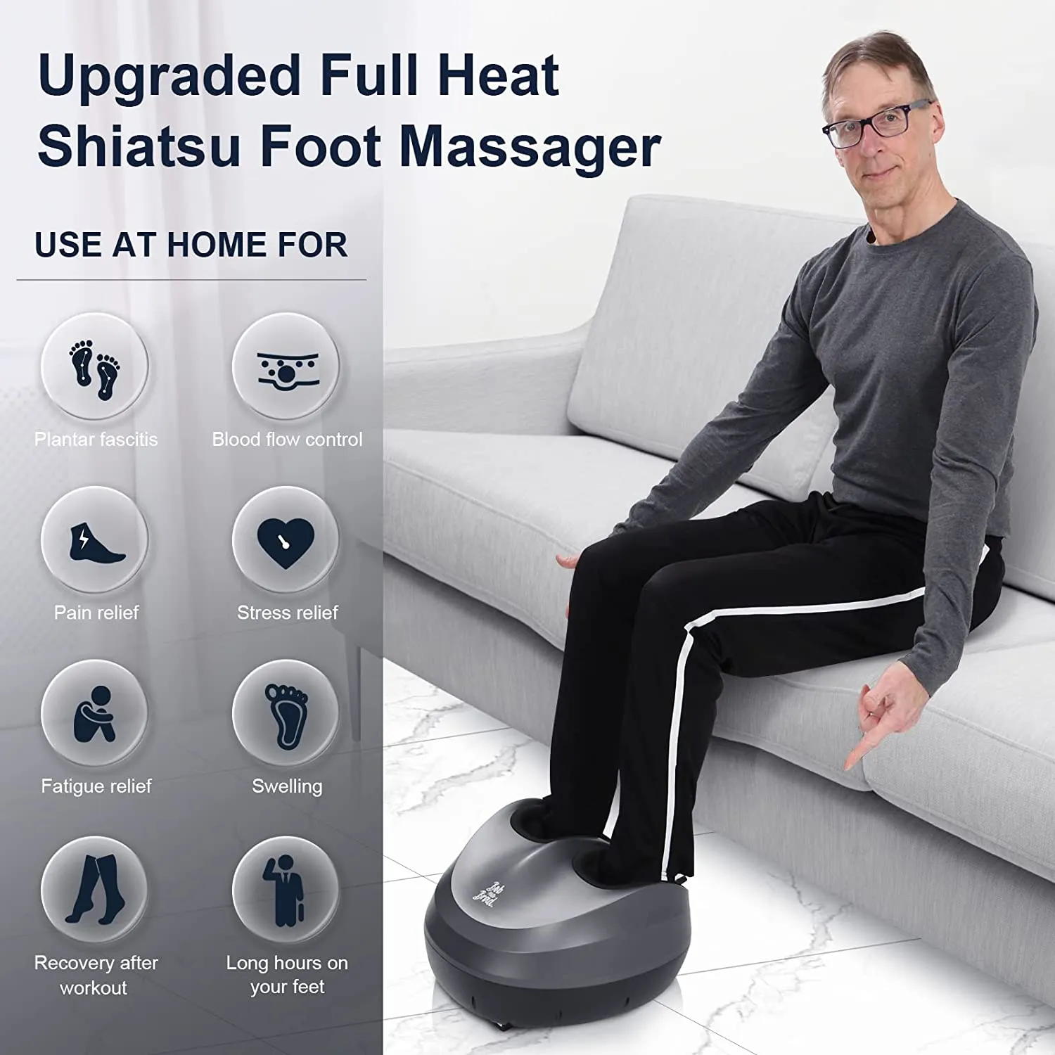 BOB AND BRAD 721 Foot Massager Machine with Heat and Remote (Open box)