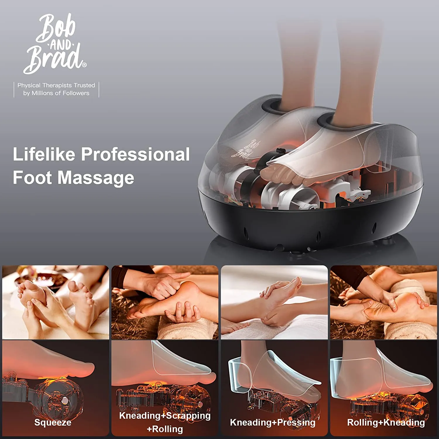 BOB AND BRAD 721 Foot Massager Machine with Heat and Remote (Open box)