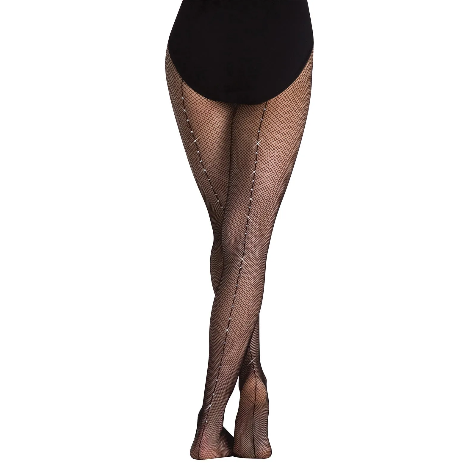 Body Wrappers Child Back Seam Fishnet Rhinestone Tights