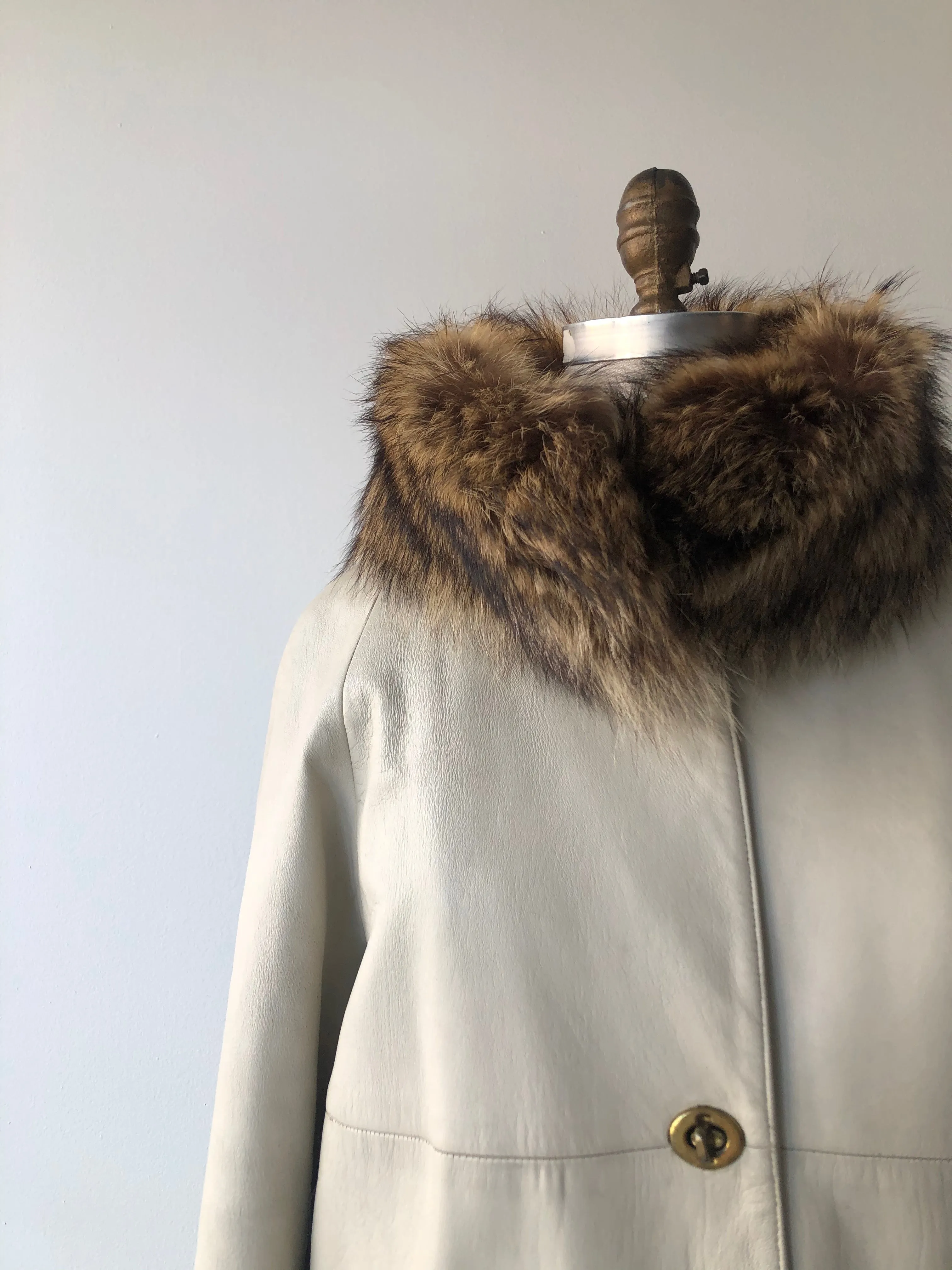 Bonnie Cashin Leather & Fur Coat