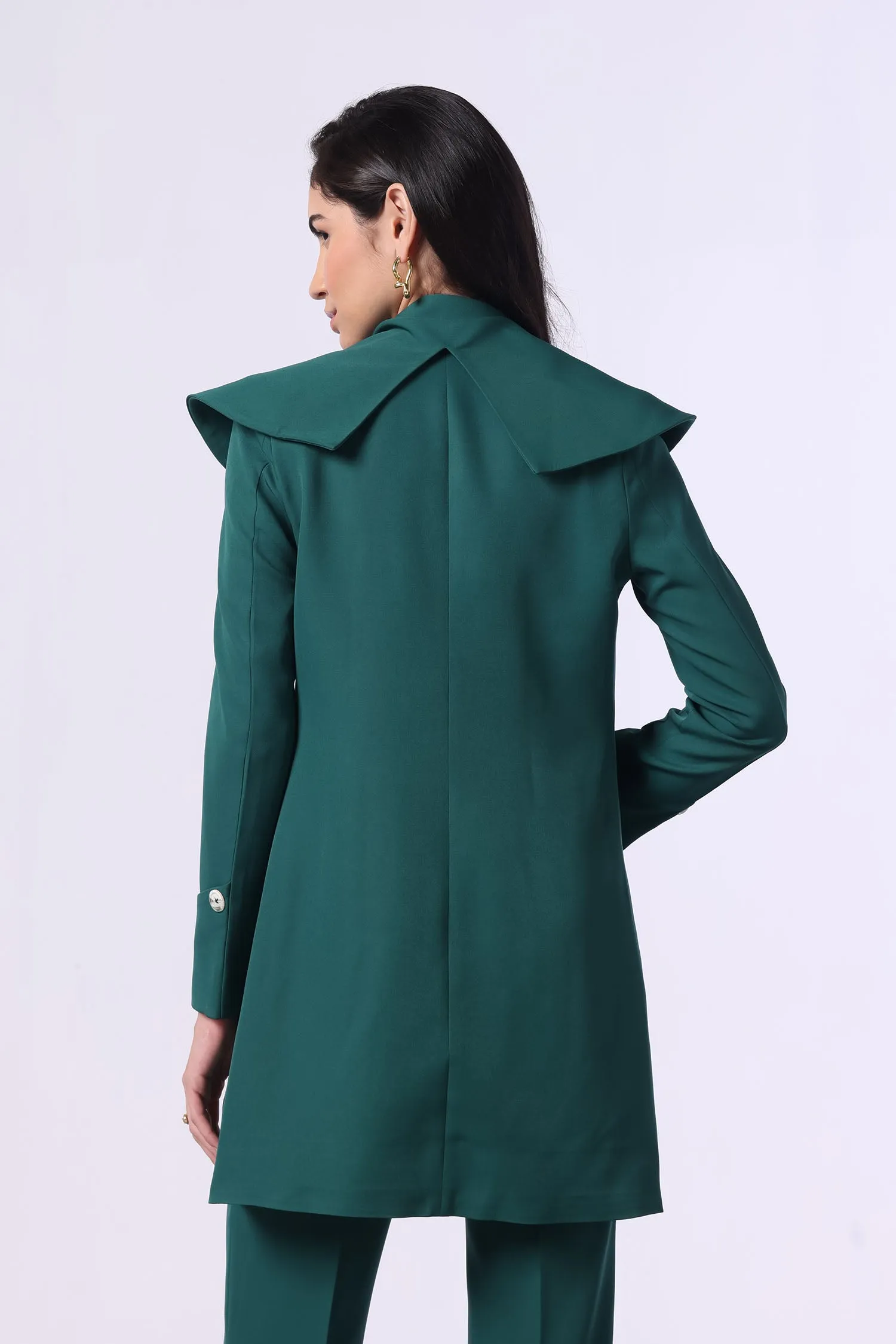 Bottle Green Trench Coat Full sleeves