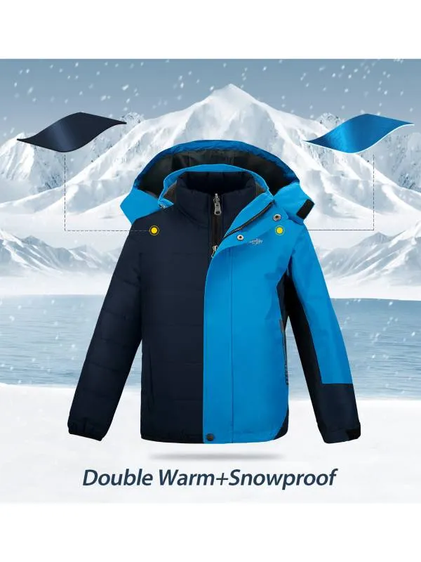 Boys Winter Warm Jacket 3 in 1 Ski Jacket