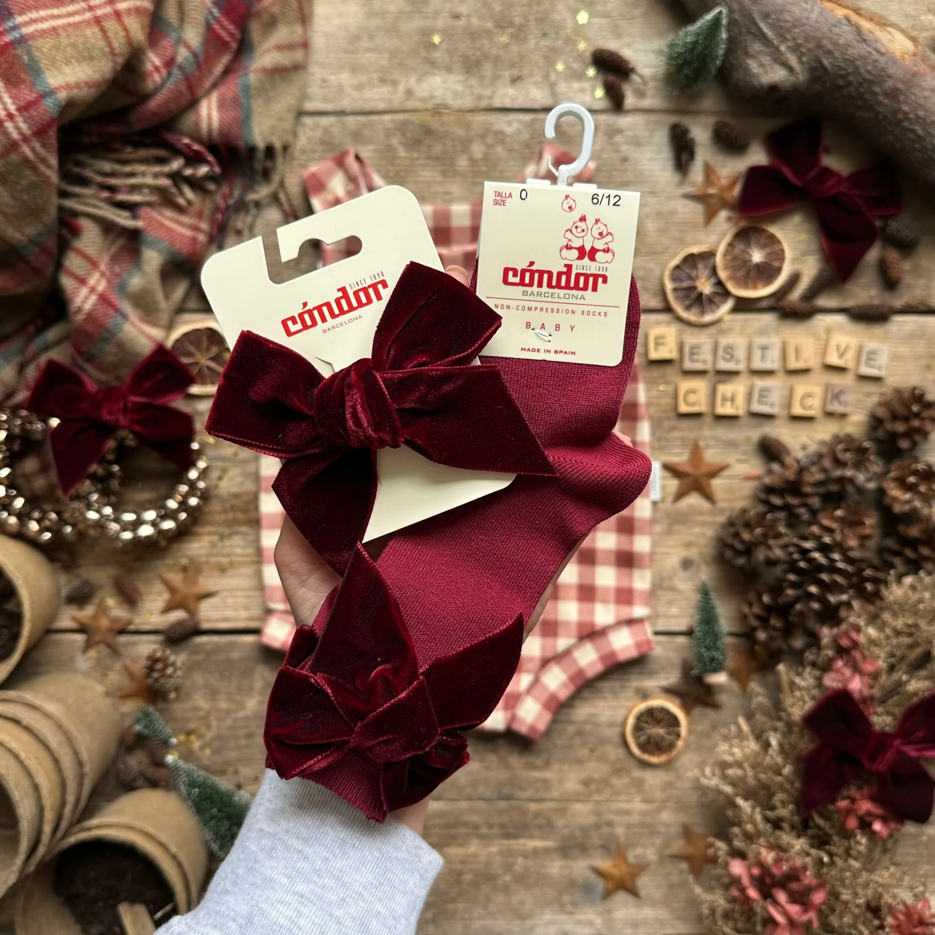 Burgundy Check Dress