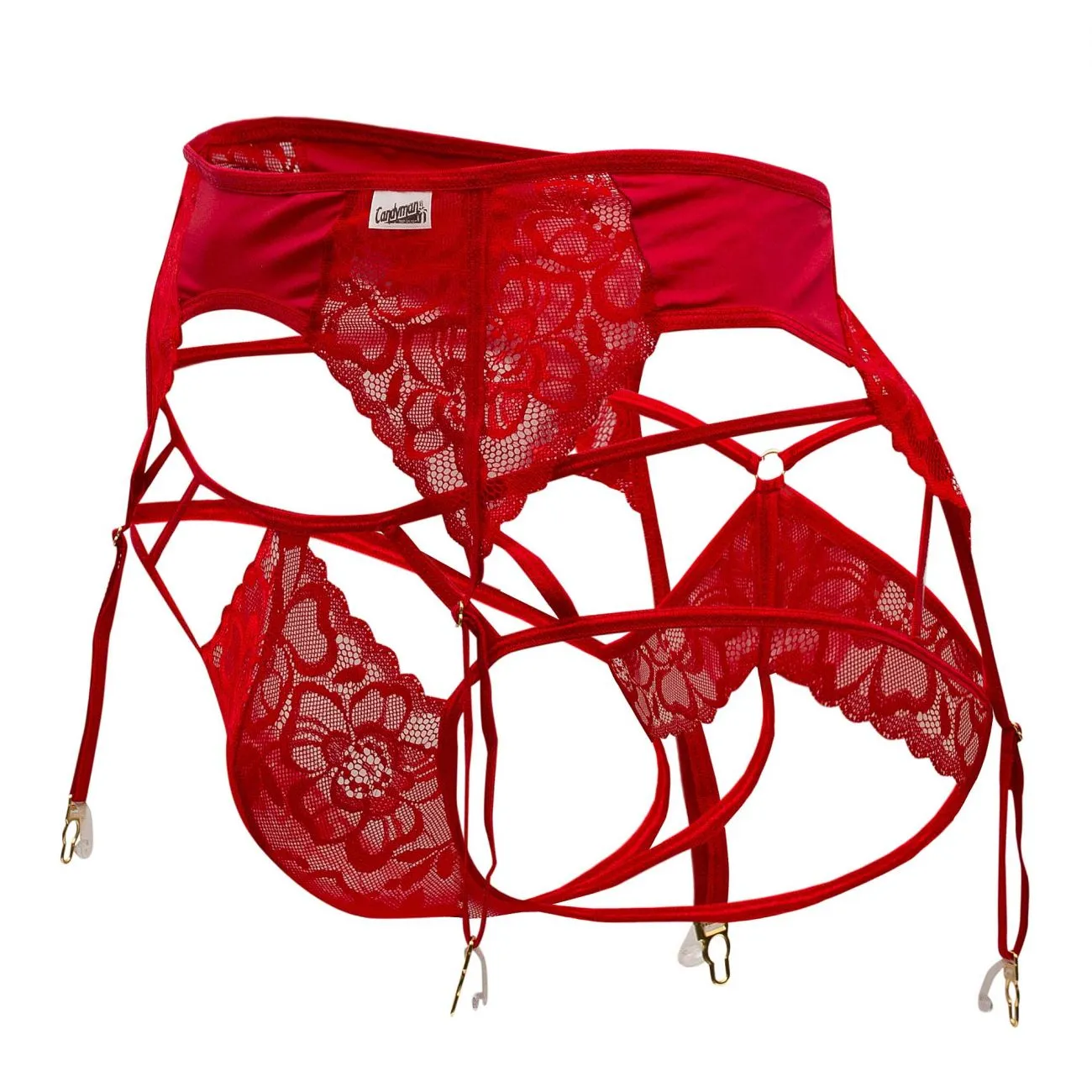 CandyMan 99550 Lace Garter-Jockstrap Outfit Color Red