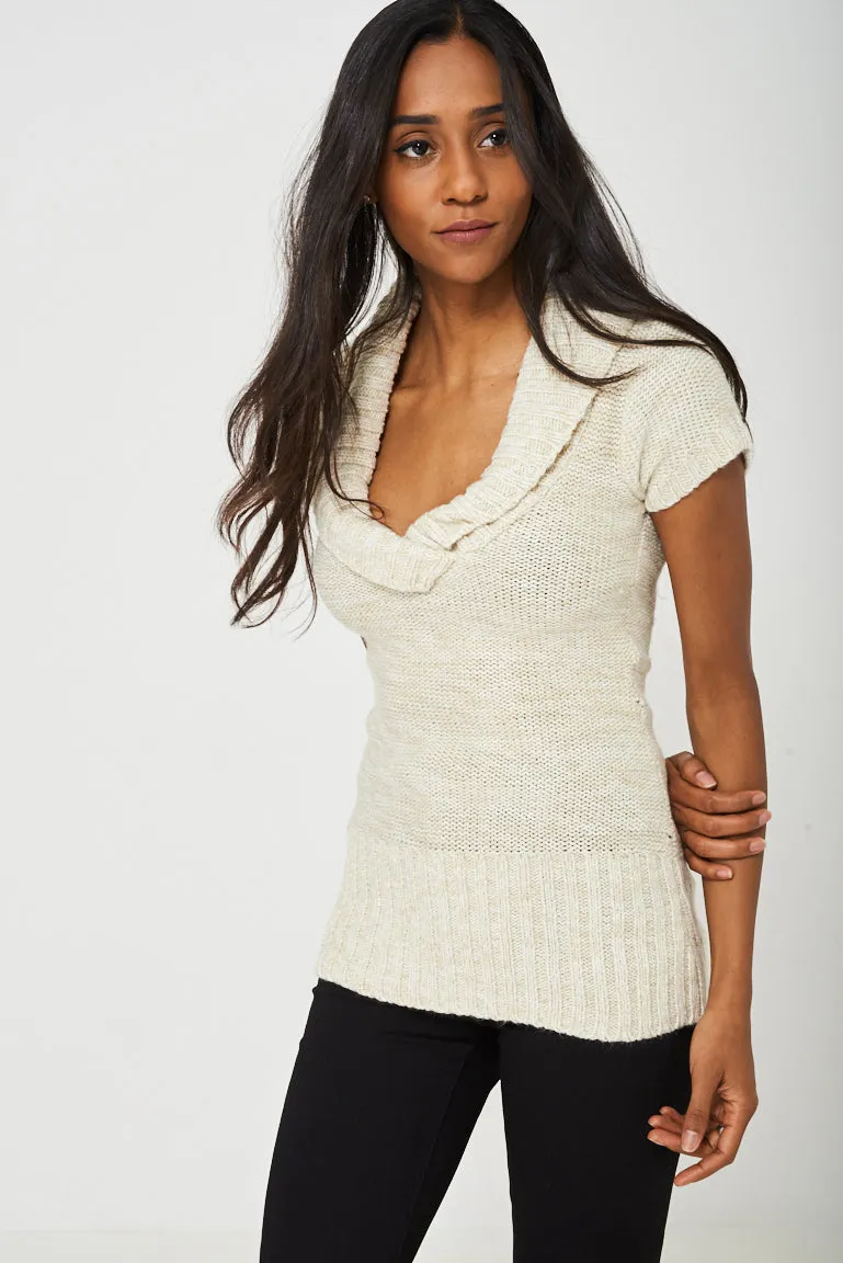 Chunky Knit Top in Beige