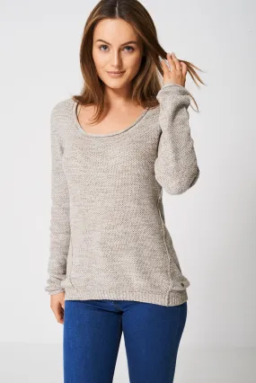 Cotton Jumper In Beige