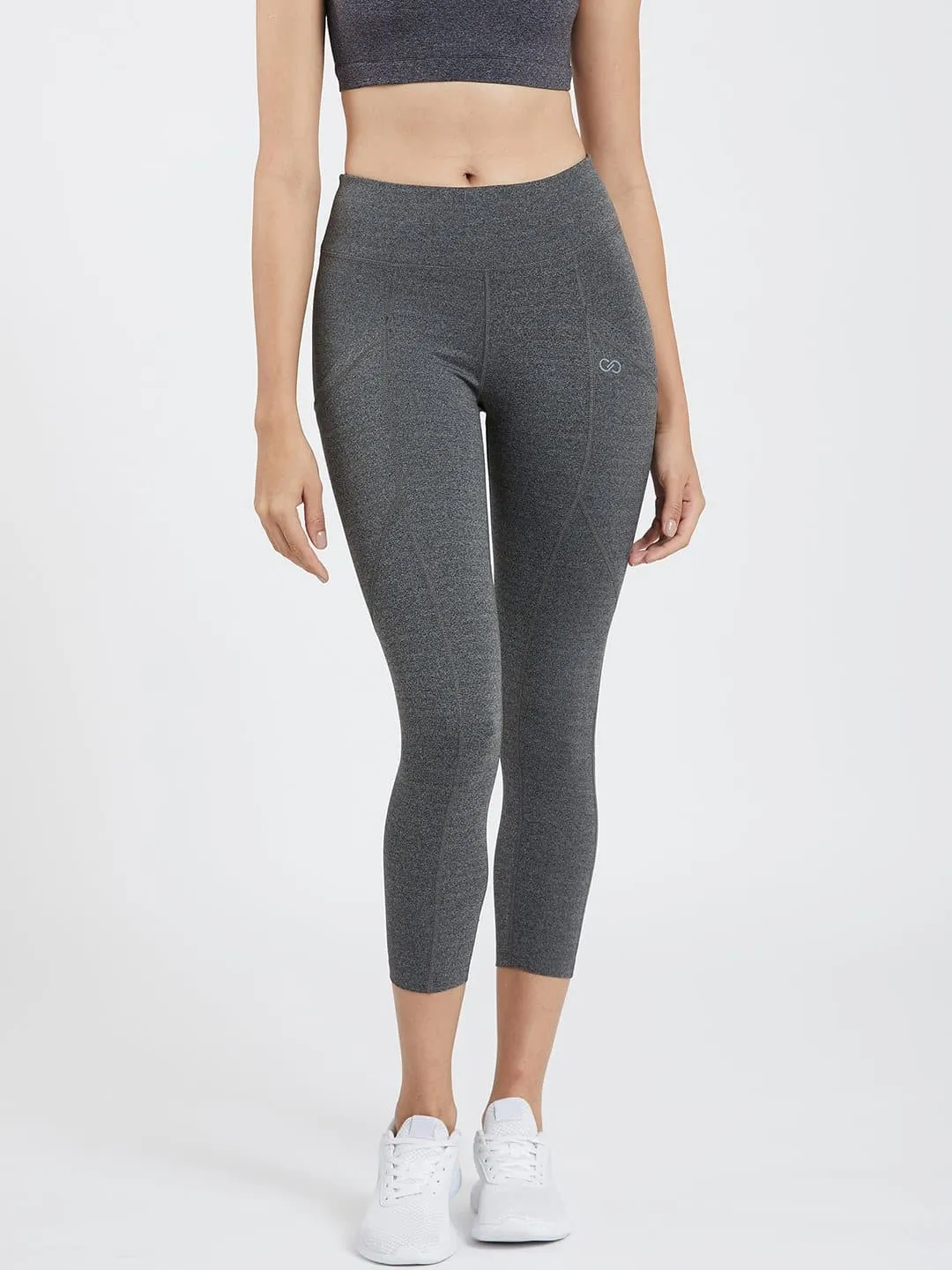 Creeluxe Fierce Grey Marl Ankle Length Pocket Leggings